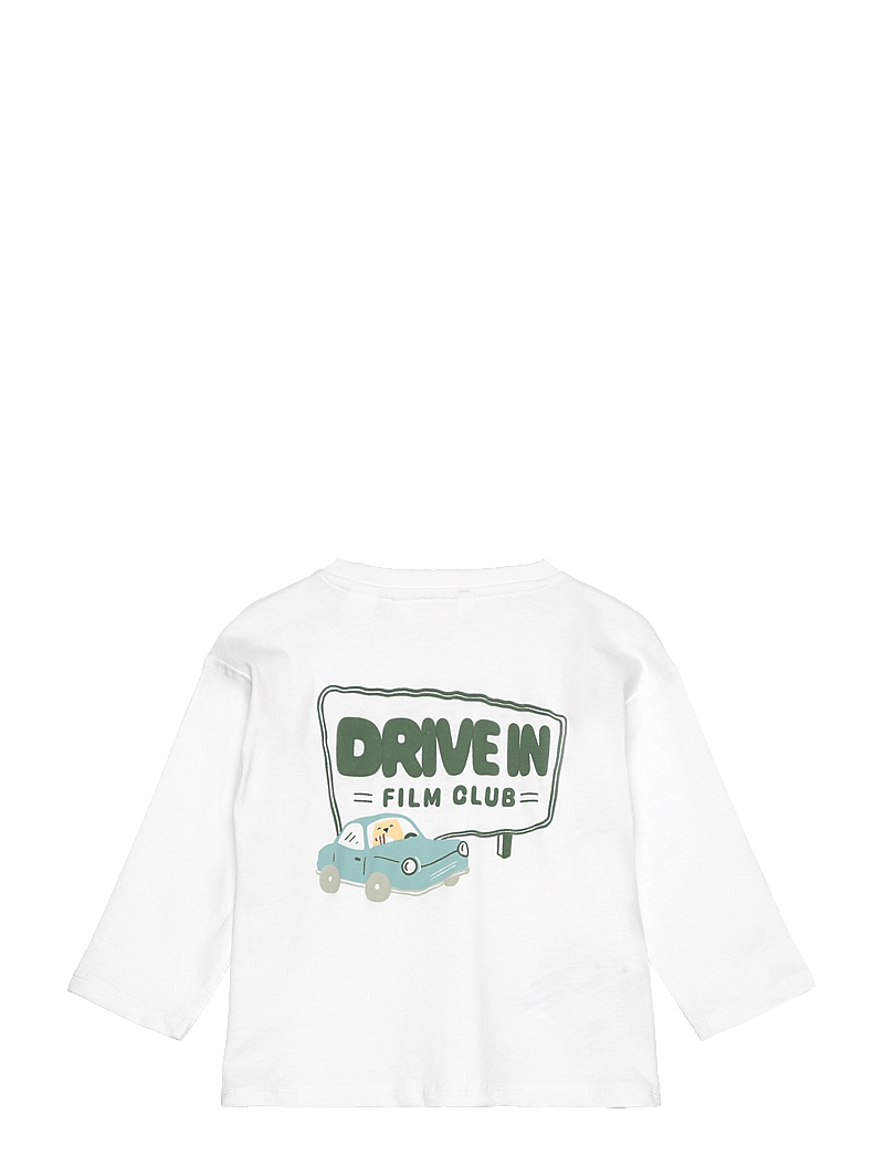 Mango - Embossed cotton T-shirt - långärmade t-shirts - natural white - 1