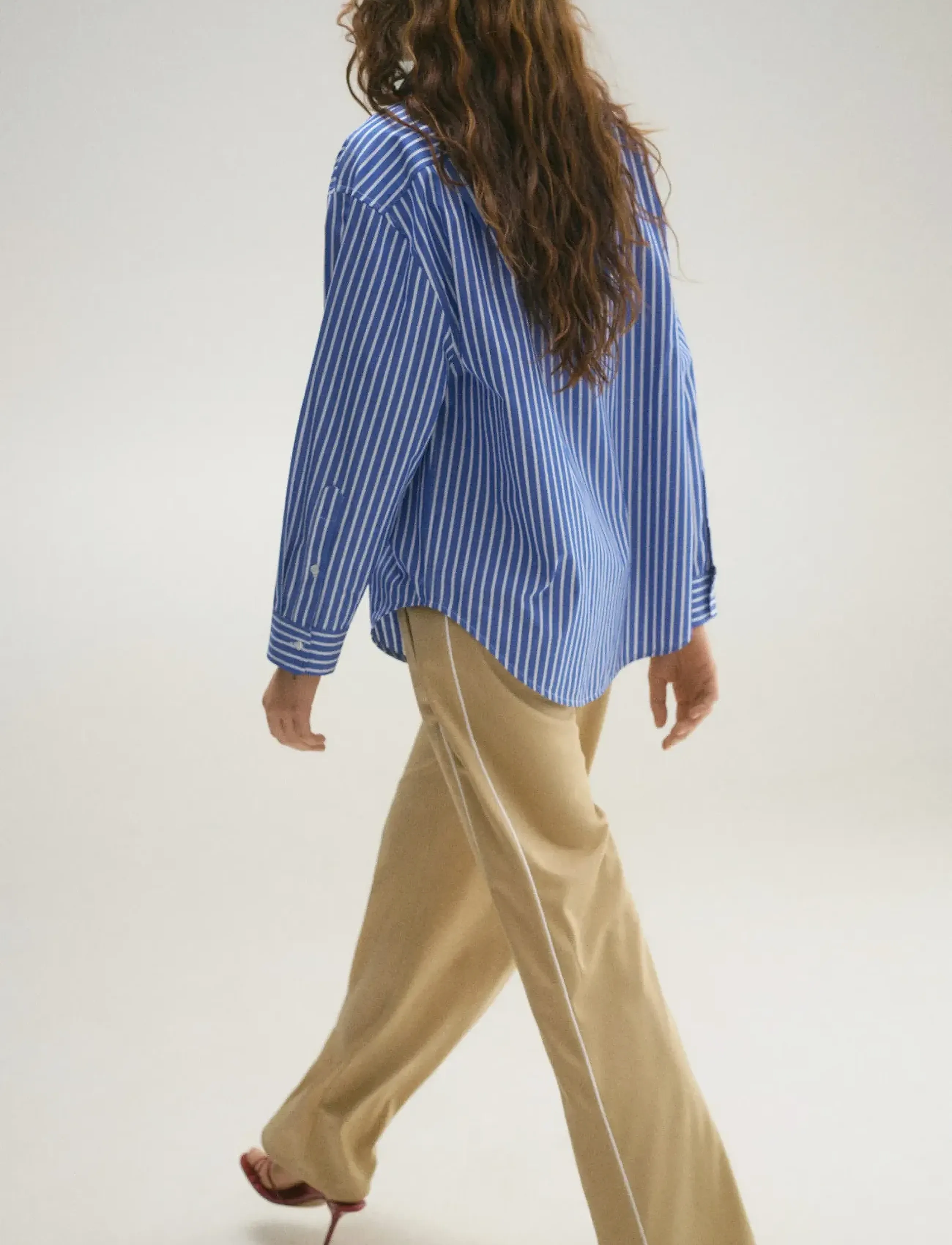 Mango - Combined striped shirt - medium blue - 3