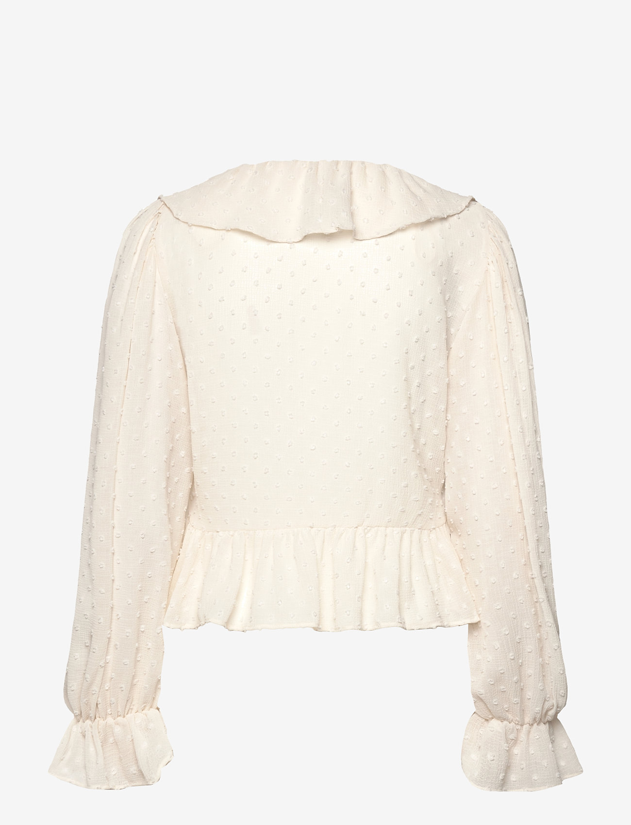Mango - Ruffled blouse with bow closure - light beige - 2