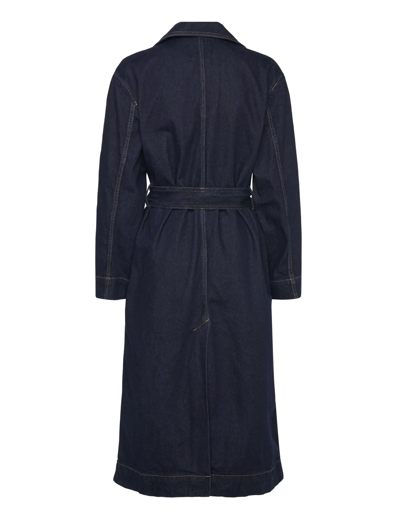 Mango - Long rinse-wash denim trench coat - open blue - 2
