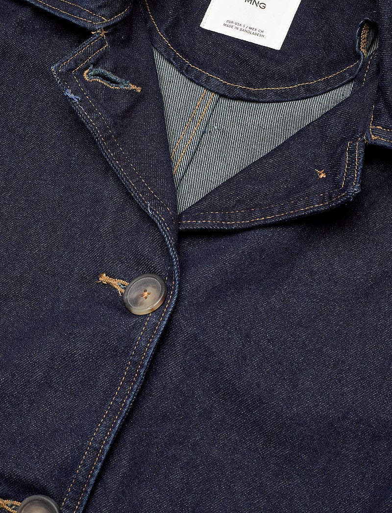 Mango - Long rinse-wash denim trench coat - denimkjoler - open blue - 3