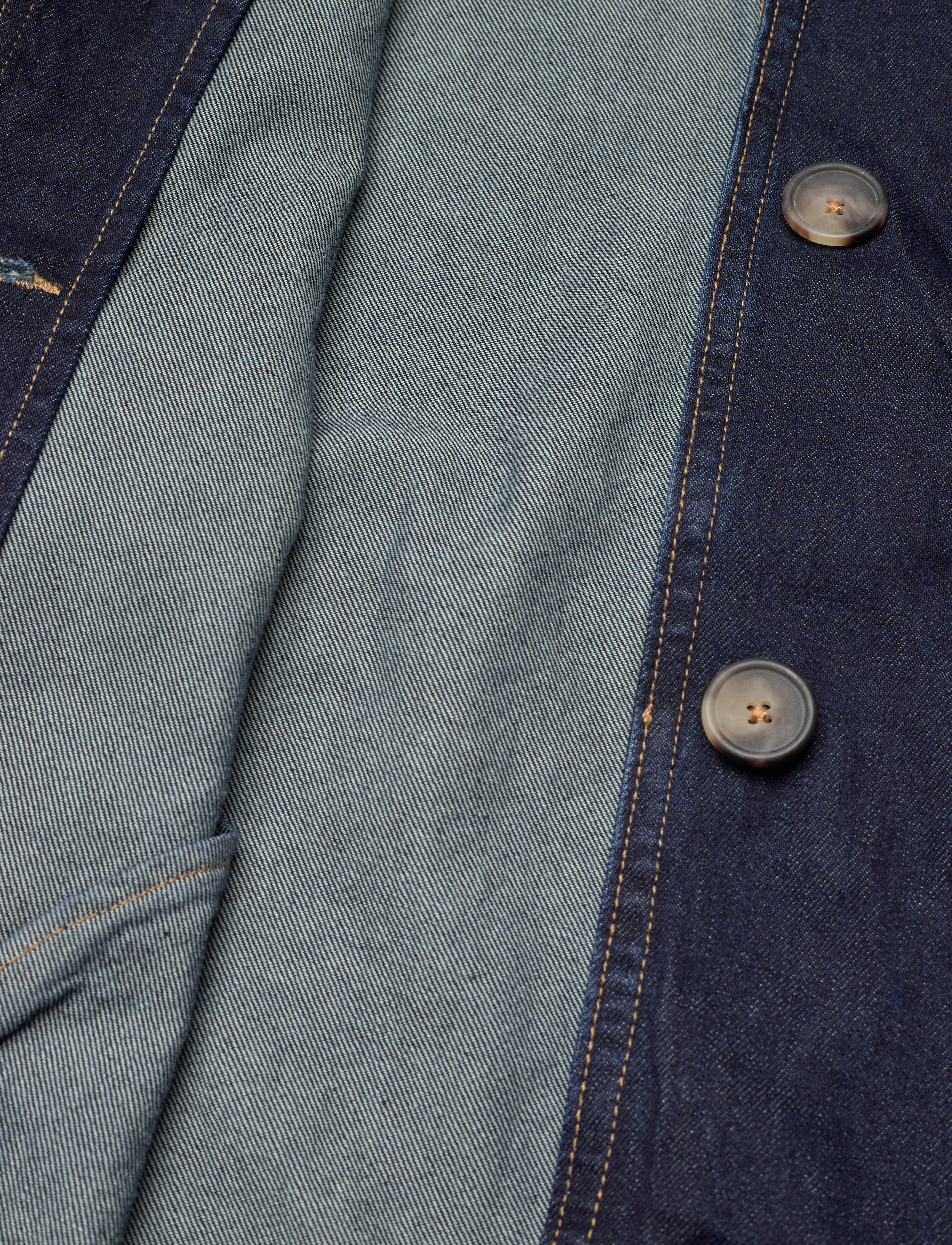 Mango - Long rinse-wash denim trench coat - open blue - 5