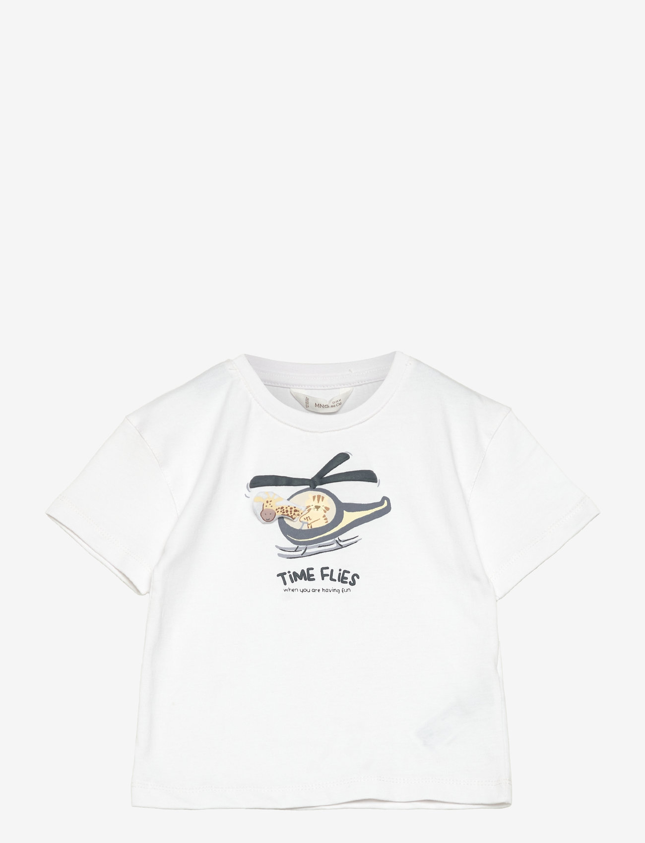 Mango - Embossed cotton T-shirt - kortärmade t-shirts - natural white - 0