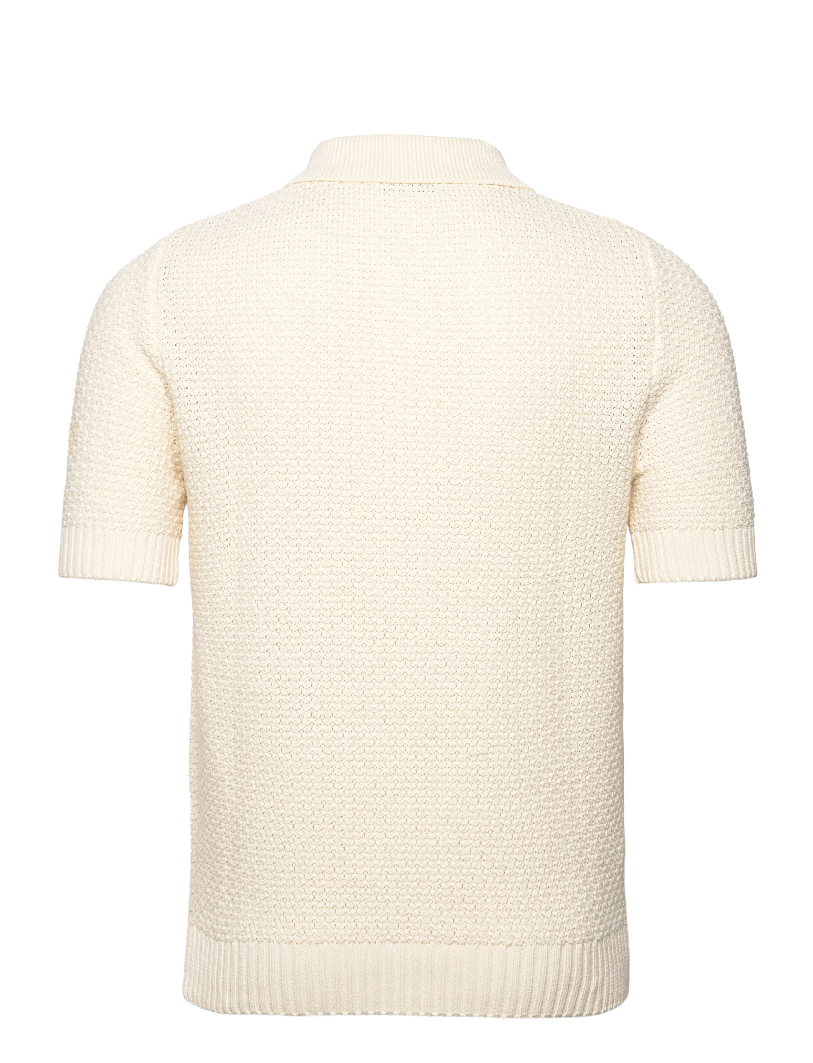 Mango - Openwork cotton knitte polo shirt - trøjer - light beige - 1