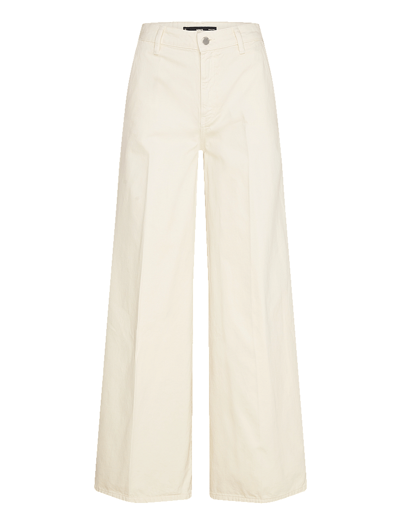 Mango - High-waisted wide-leg jeans - brede jeans - light beige - 0