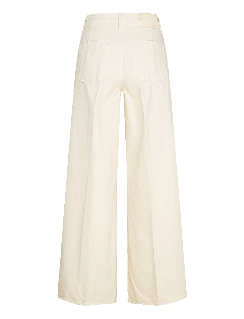 Mango - High-waisted wide-leg jeans - brede jeans - light beige - 1