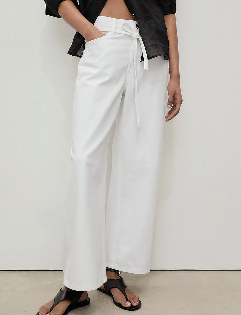 Mango - Balloon jeans with belt - white - 0