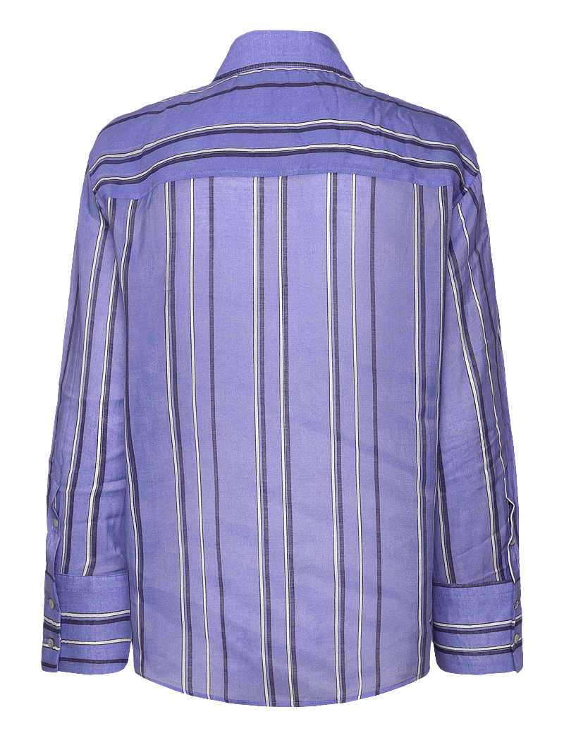 Mango - Striped shirt with multi-position closure - langärmlige hemden - medium blue - 2