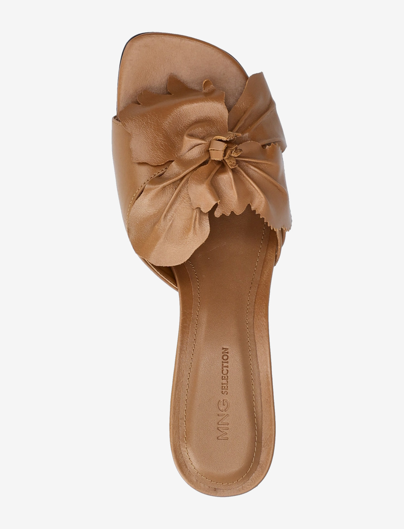 Mango - Leather heeled sandals with flower detail - sandaletter - medium brown - 4