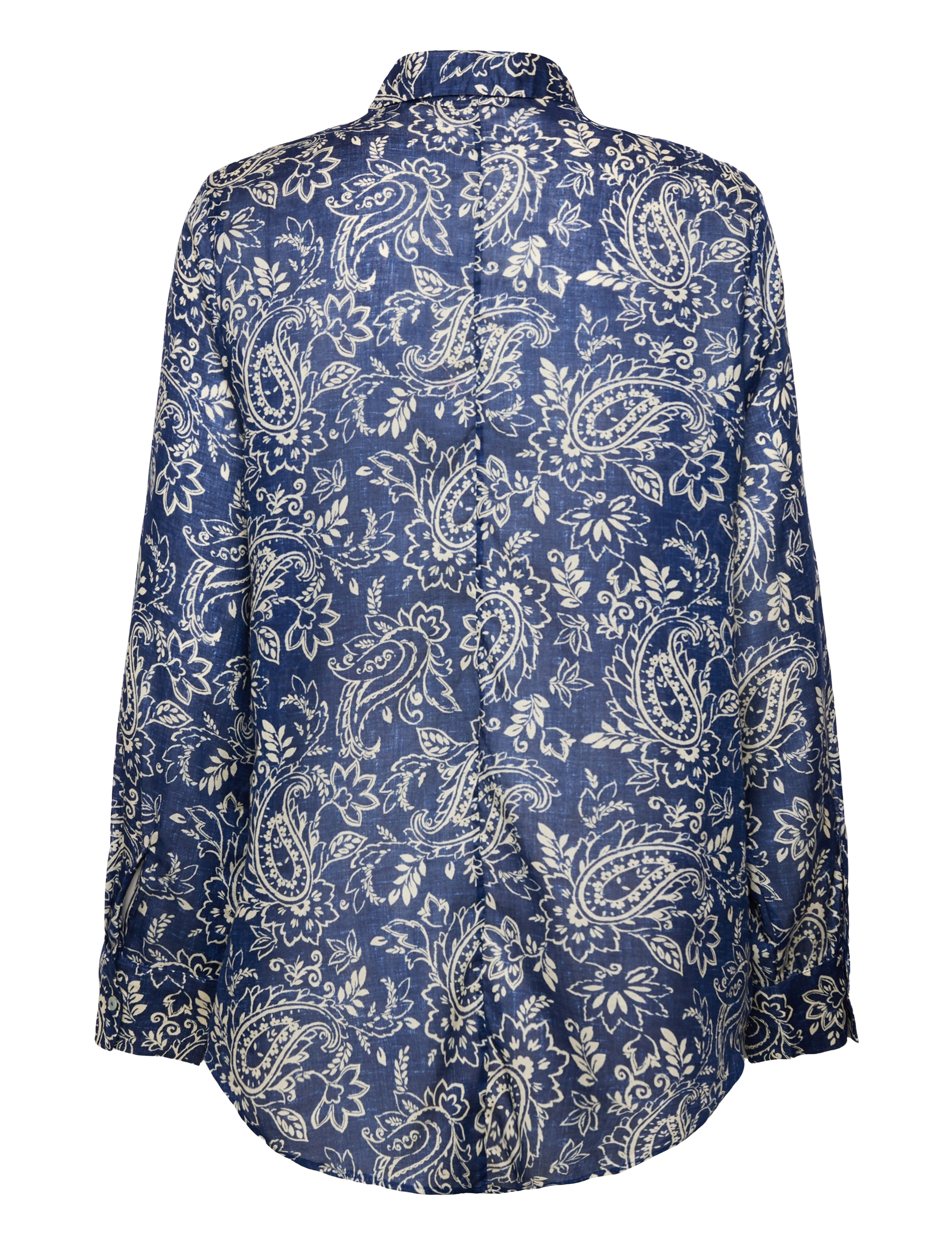 Mango - Printed cotton shirt - langärmlige hemden - medium blue - 2