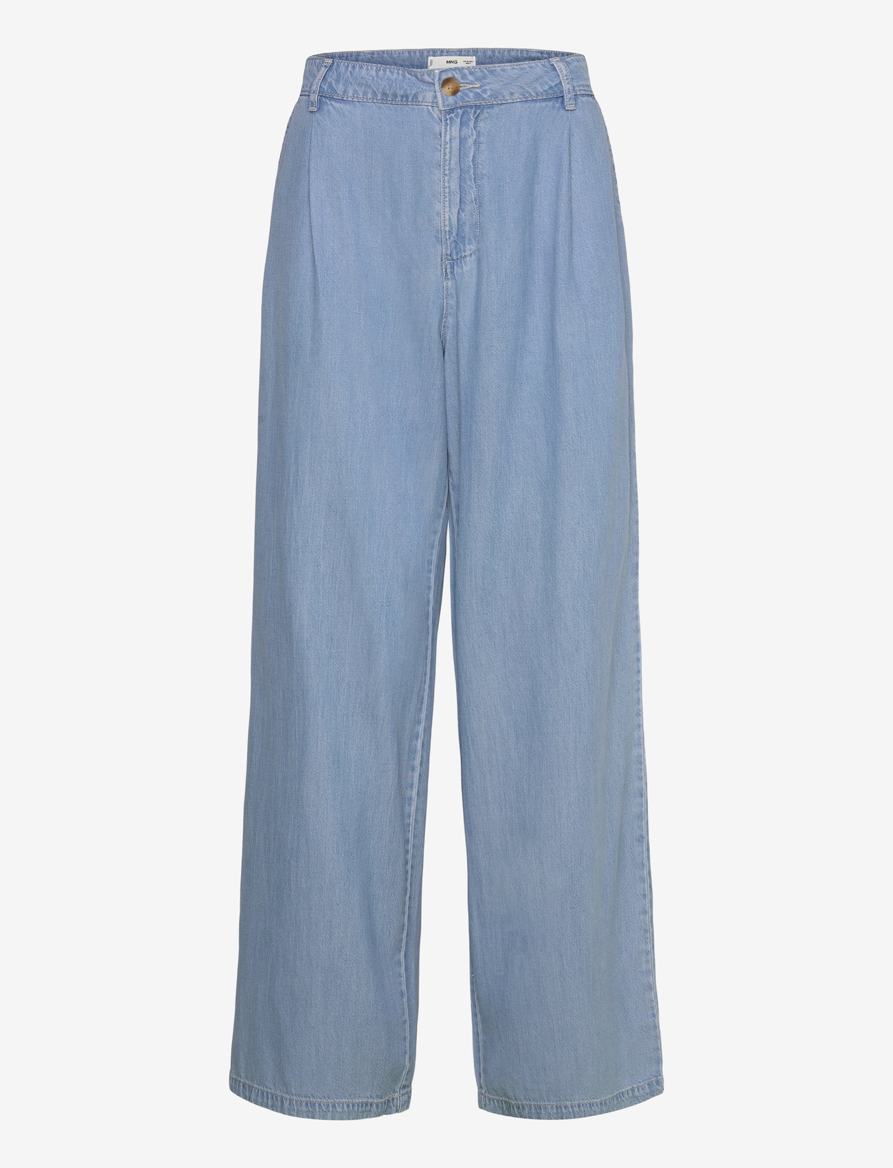Mango - Wide leg lyocell pants with pleats - hosen mit weitem bein - open blue - 0