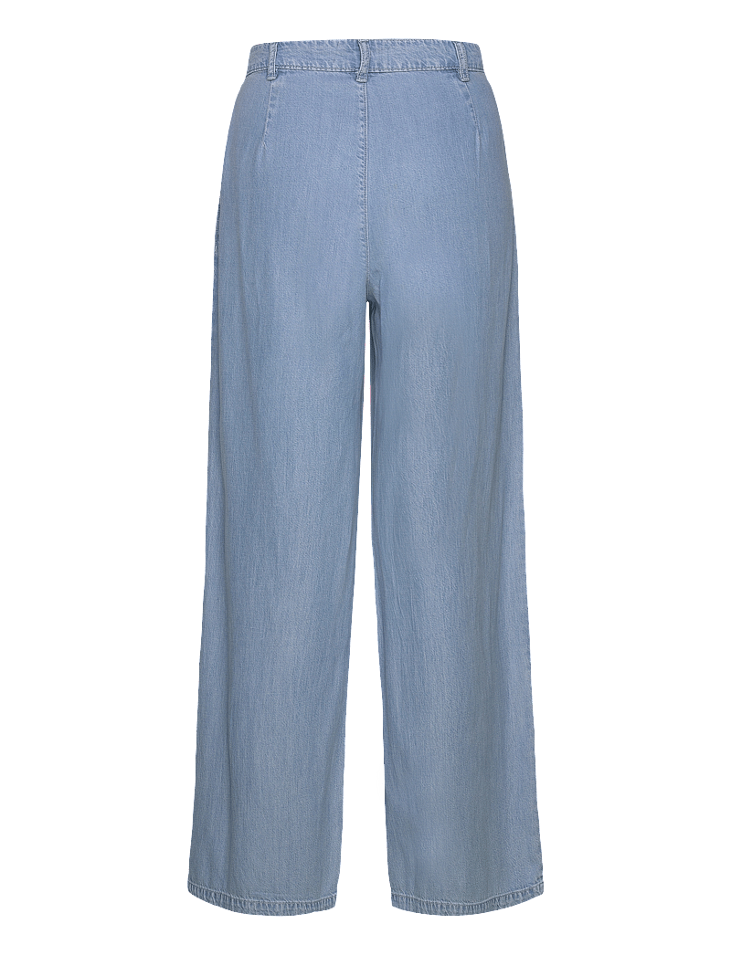 Mango - Wide leg lyocell pants with pleats - vida byxor - open blue - 2