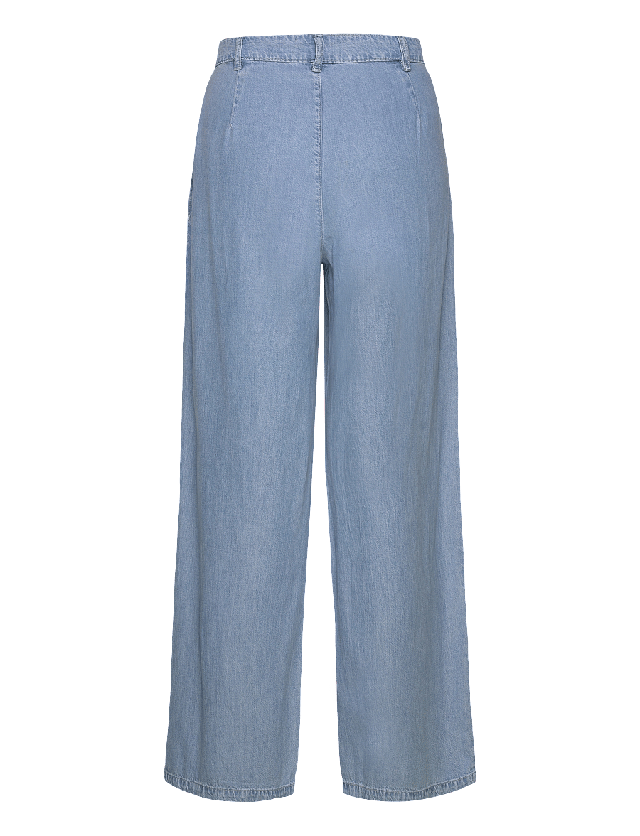 Mango - Wide leg lyocell pants with pleats - bukser med brede ben - open blue - 2