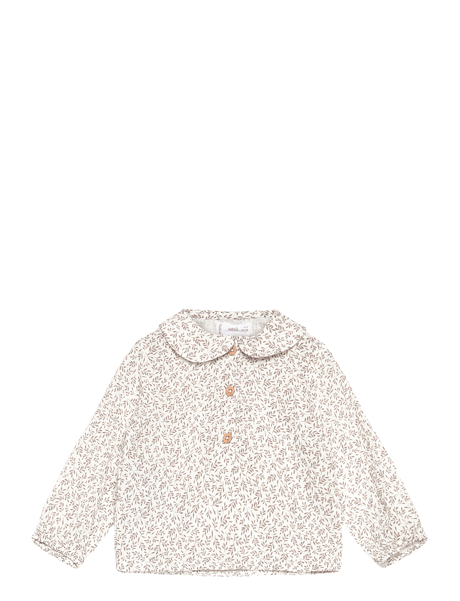 Mango - Printed cotton blouse - blusen & tuniken - natural white - 0