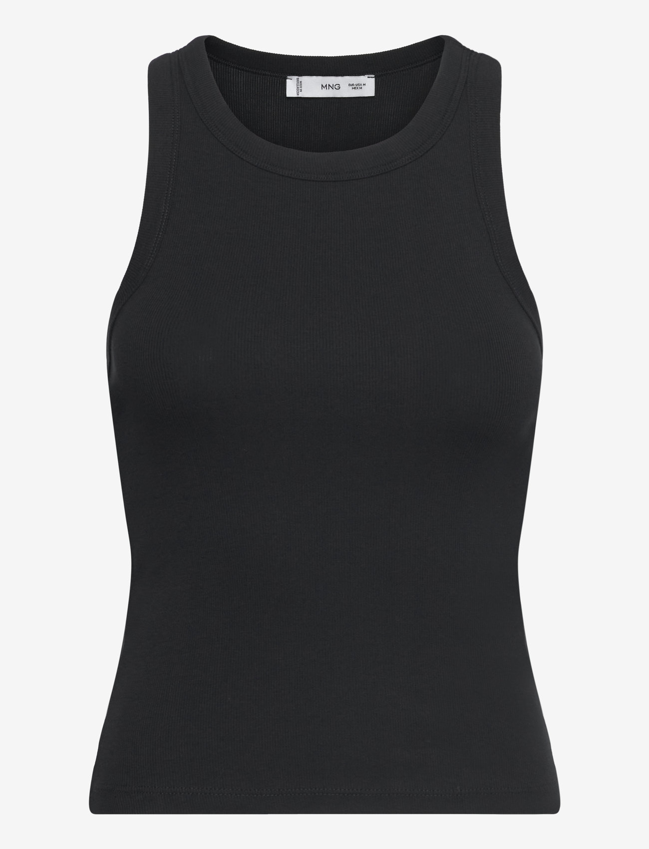 Mango - Ribbed cotton-blend top - laveste priser - black - 0