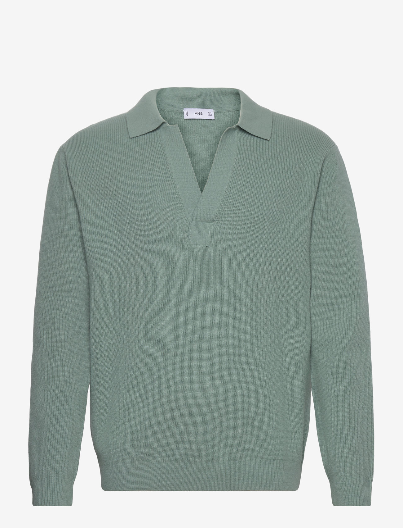 Mango - Knitted wool blend polo sweater - efterårstøj - turquoise - aqua - 0