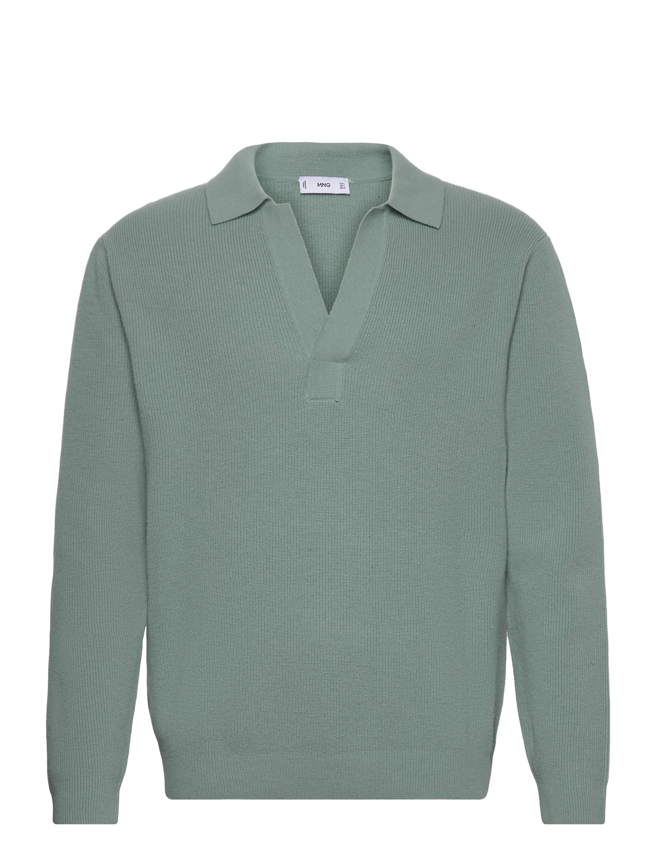 Mango Knitted wool blend polo sweater - Stickade pikéer - TURQUOISE - AQUA / green
