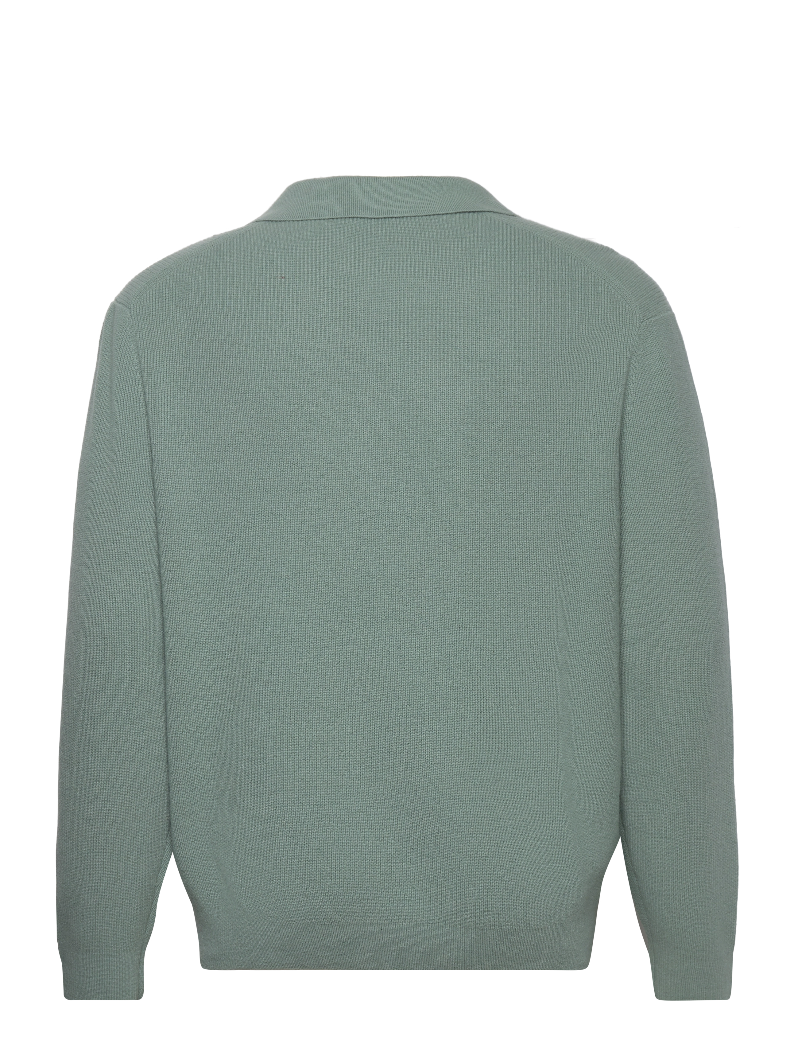 Mango - Knitted wool blend polo sweater - turquoise - aqua - 1