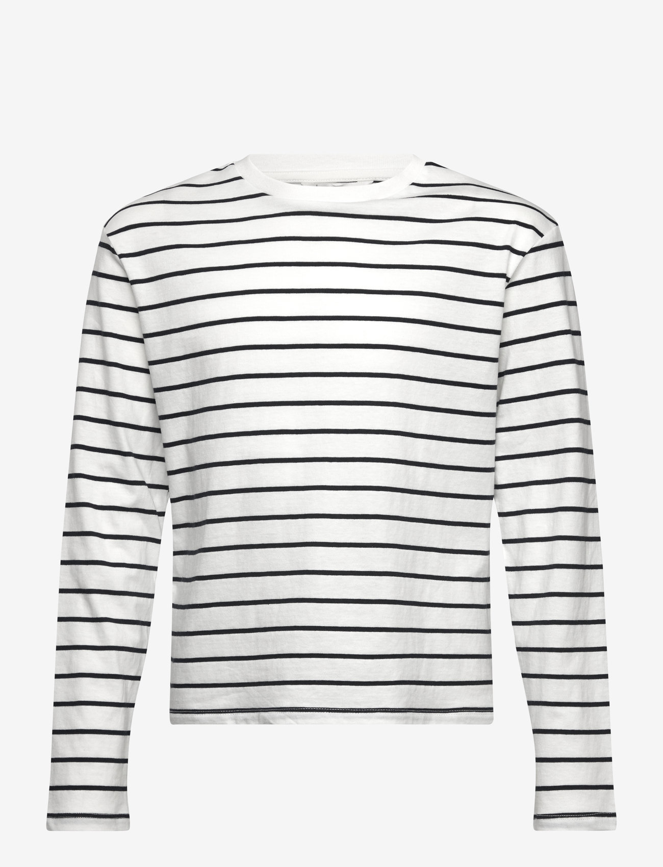 Mango - 100% cotton striped t-shirt - langærmede t-shirts - natural white - 0