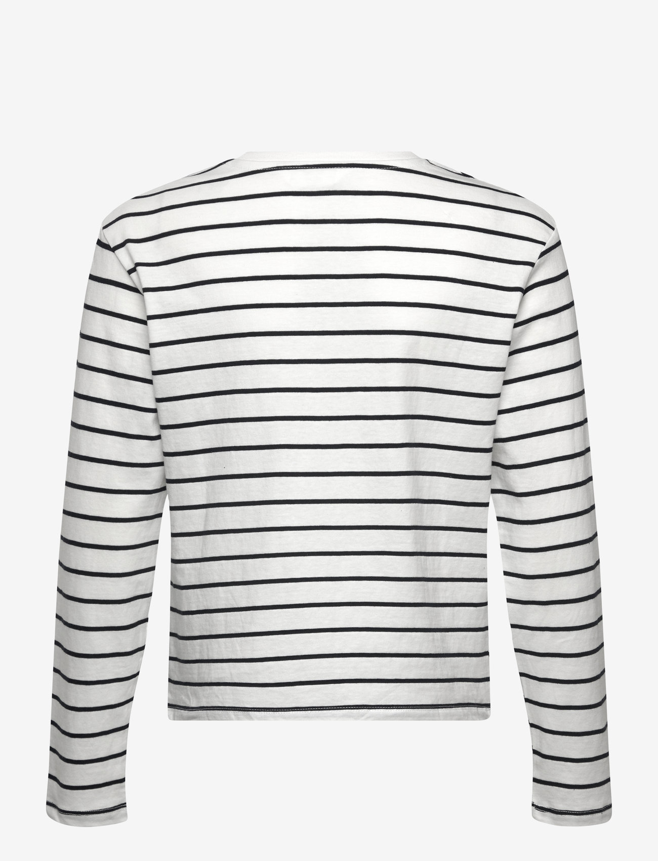 Mango - 100% cotton striped t-shirt - langærmede t-shirts - natural white - 1