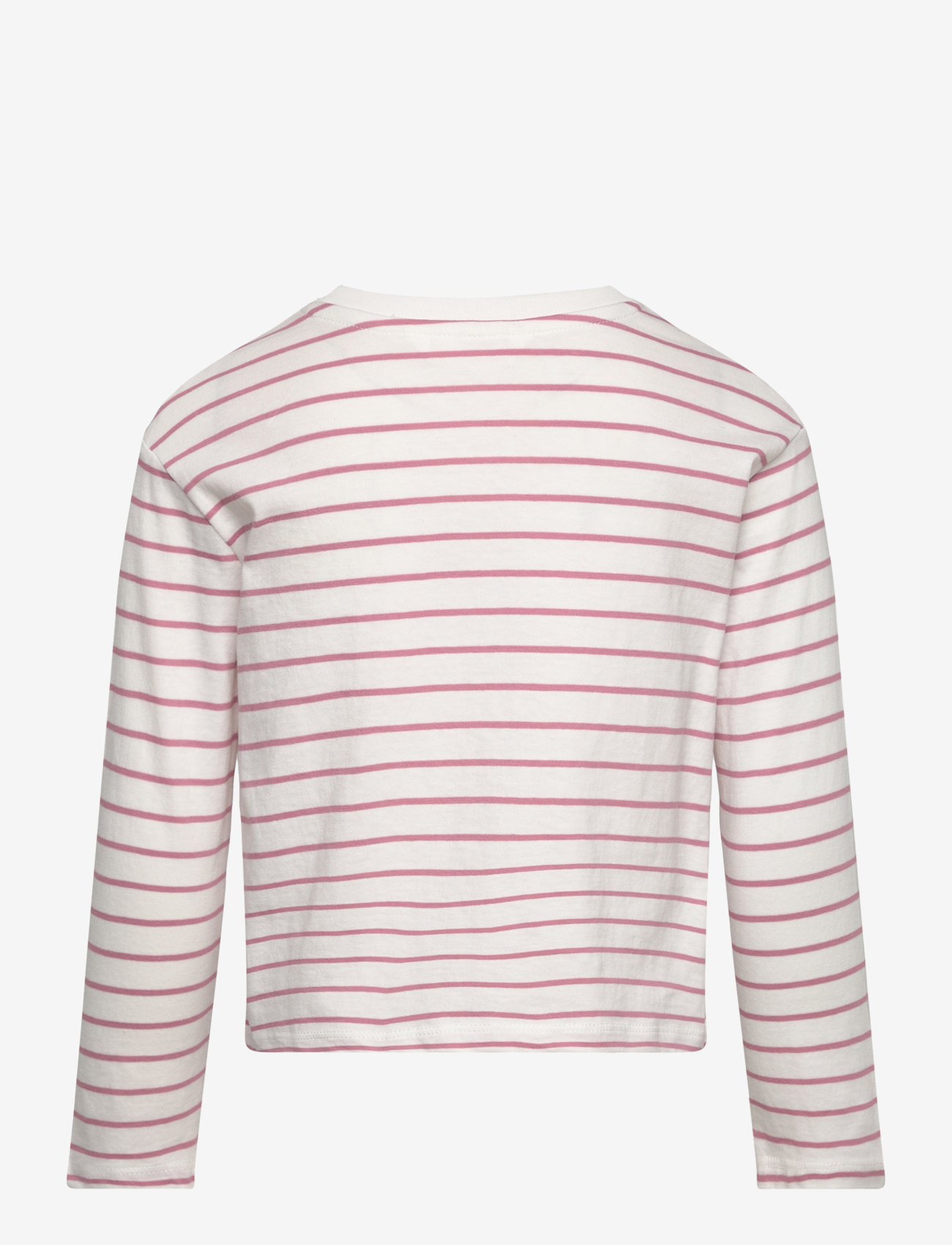 Mango - 100% cotton striped t-shirt - langærmede t-shirts - pink - 1