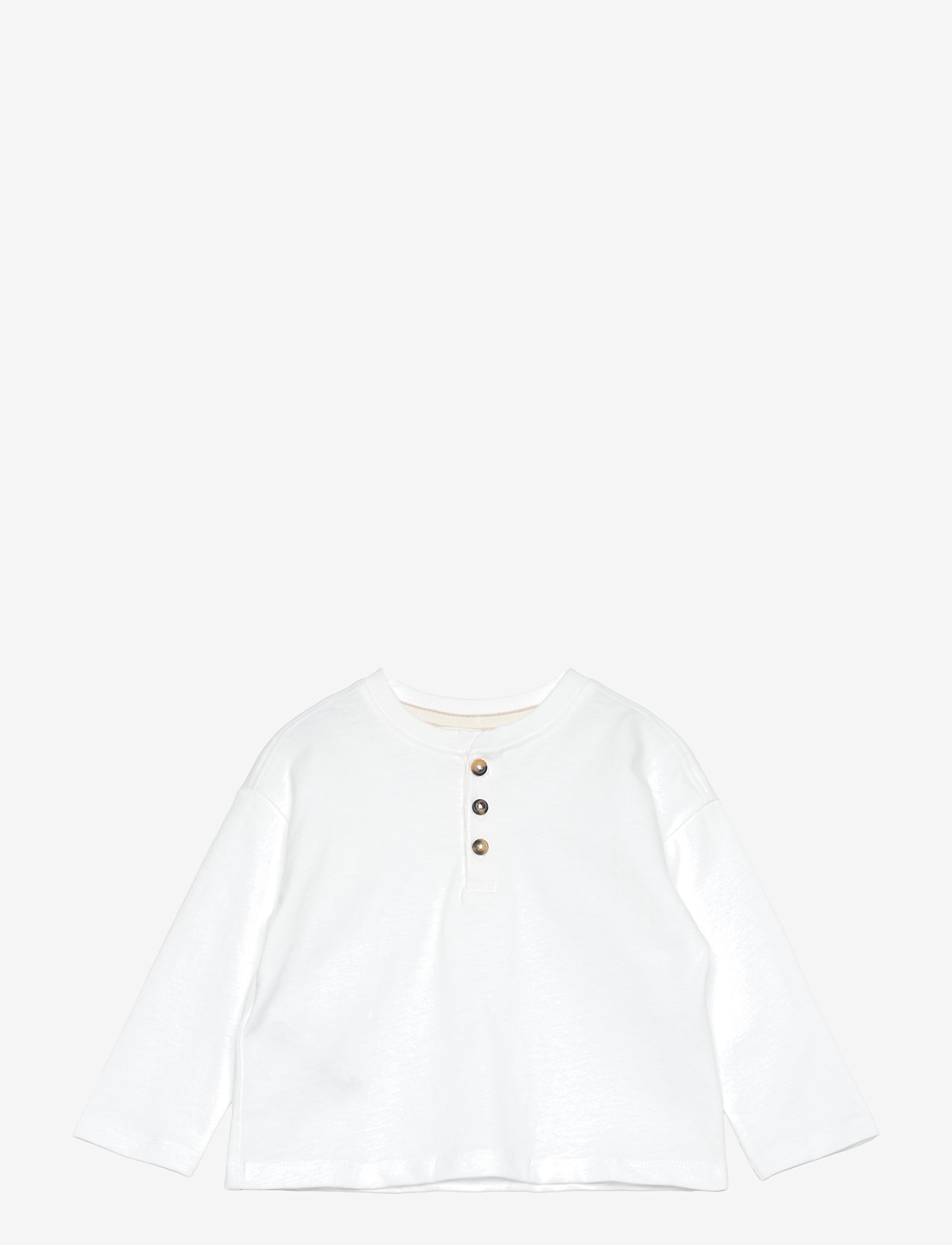 Mango - Long sleeve cotton t-shirt - långärmade t-shirts - natural white - 0