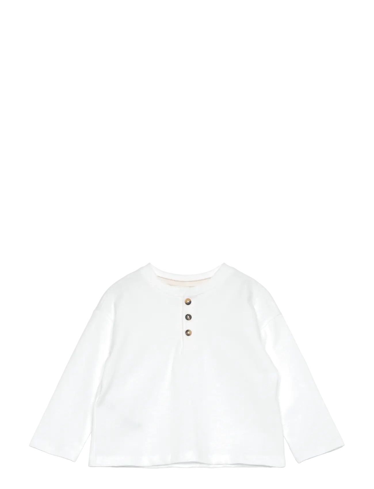 Long sleeve cotton t-shirt - NATURAL WHITE