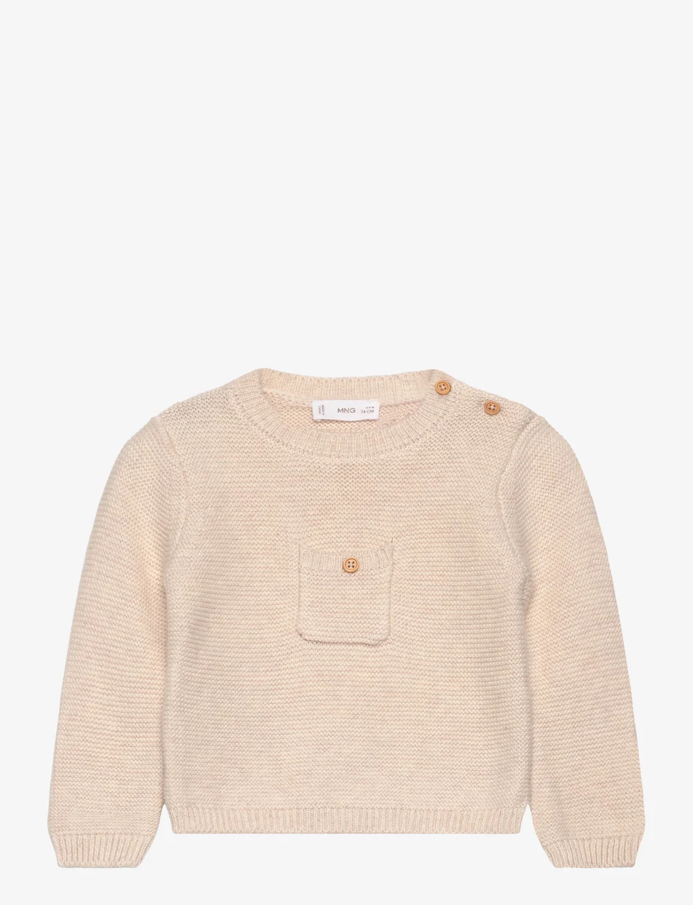 Mango - Knit pocket sweater - pullover - lt pastel brown - 0
