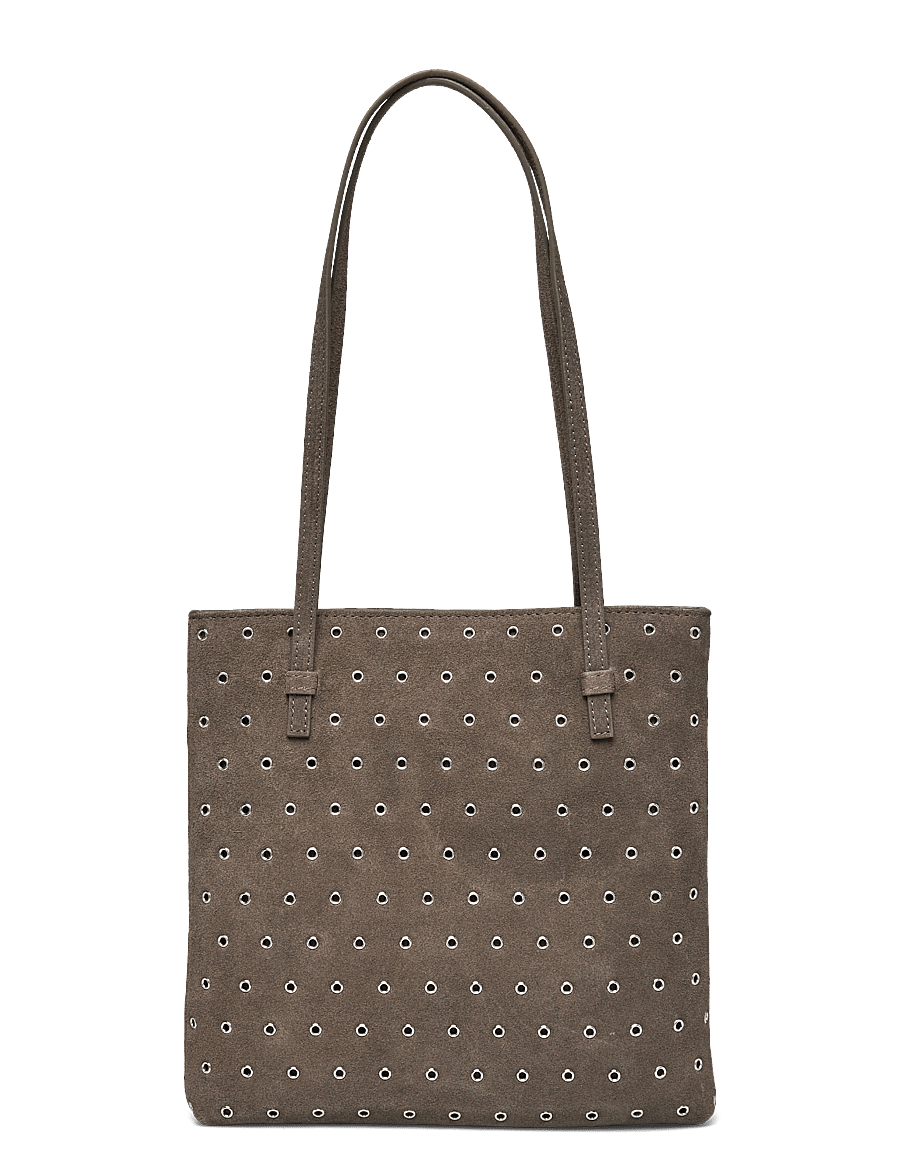 Mango - Die-cut leather shoulder bag - shoppere - medium brown - 0