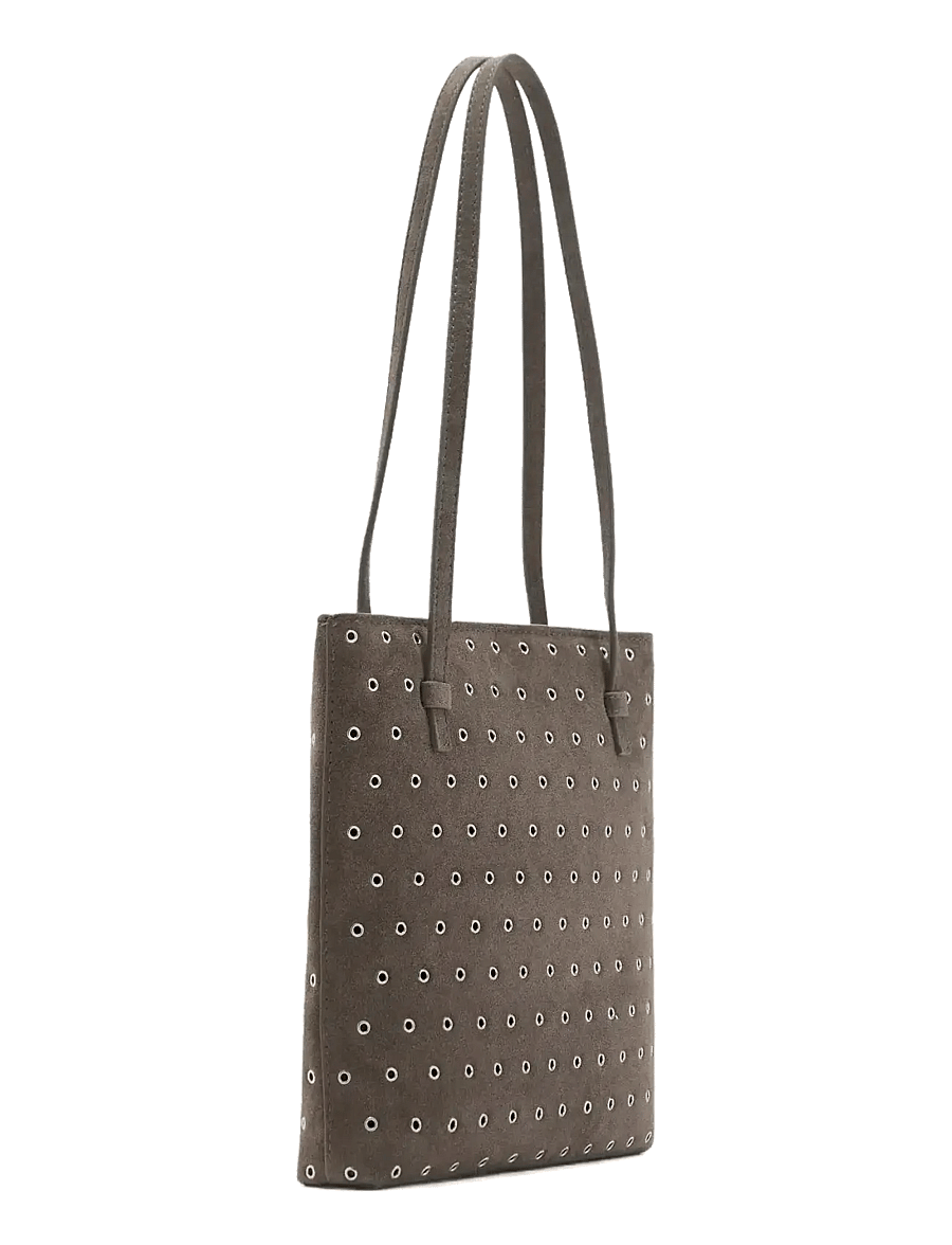 Mango - Die-cut leather shoulder bag - shoppere - medium brown - 5
