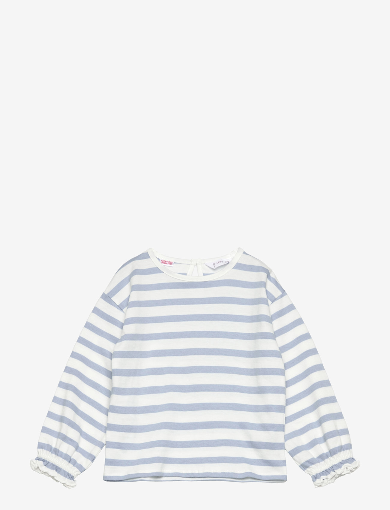 Mango - Striped cotton T-shirt - langærmede t-shirts - natural white - 0