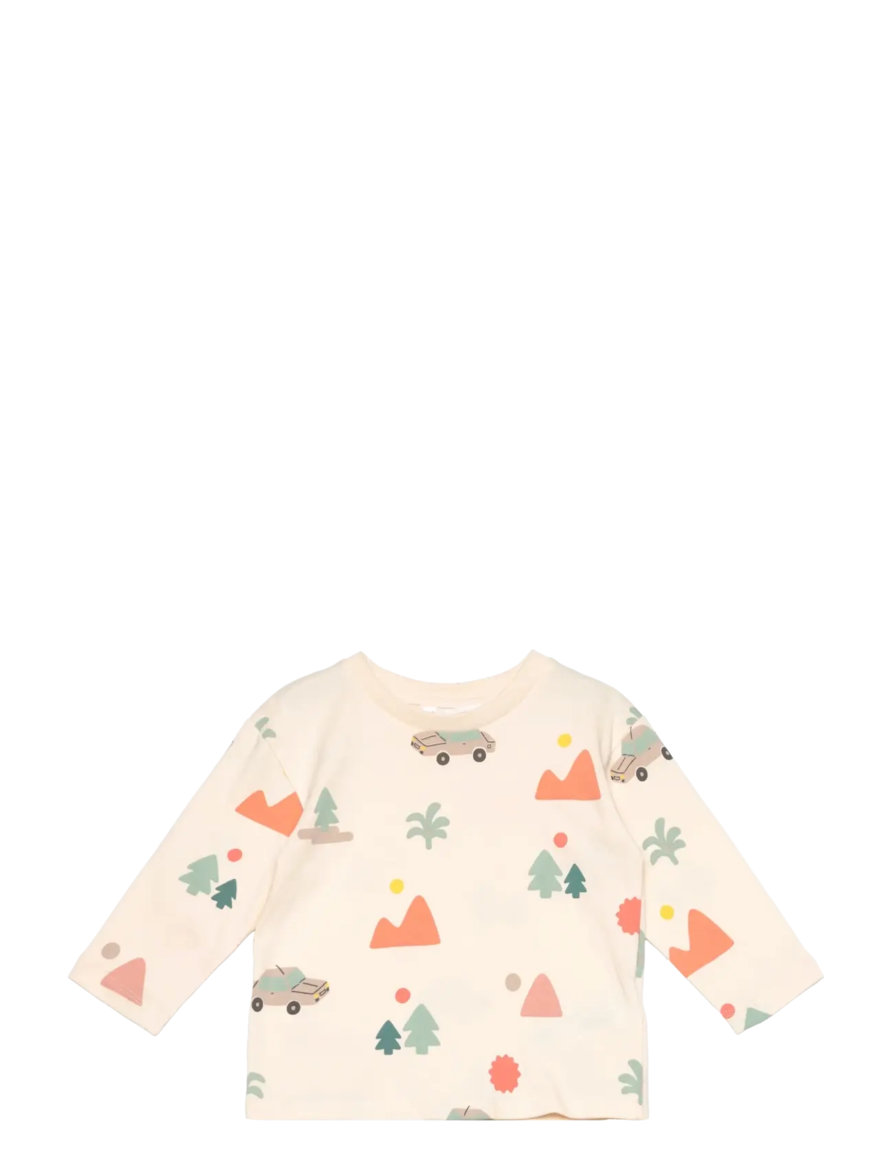 Mango - 100% cotton t-shirt with printed drawing - light beige - 0