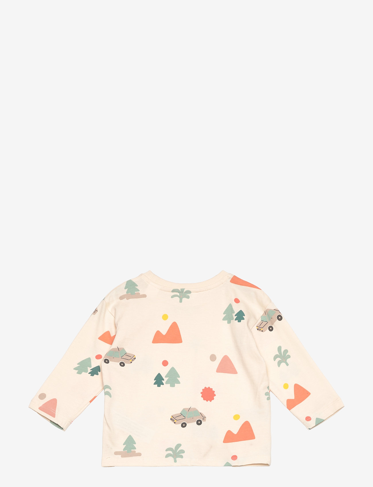 Mango - 100% cotton t-shirt with printed drawing - langærmede t-shirts - light beige - 1