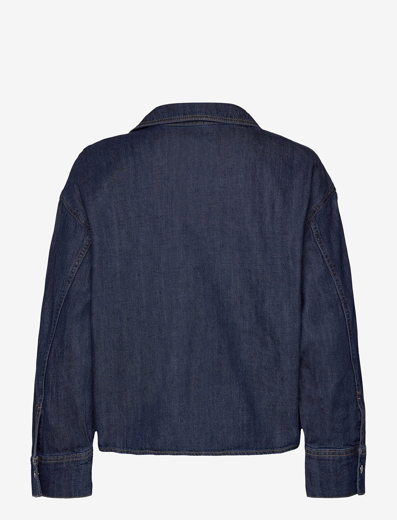 Mango - Denim cotton shirt - open blue - 1