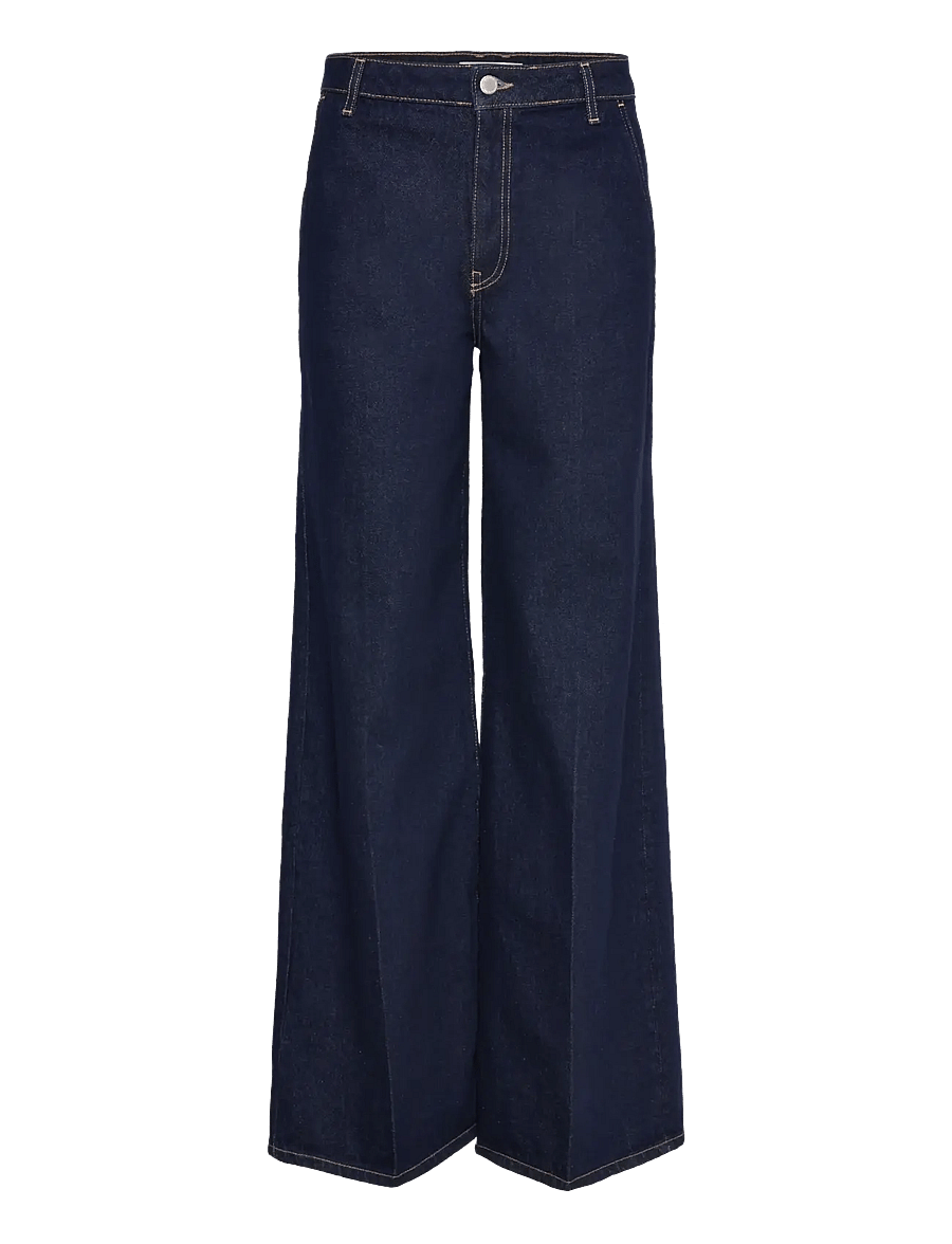 Mango - High-rise wide leg rinse-wash jeans - vida jeans - open blue - 1