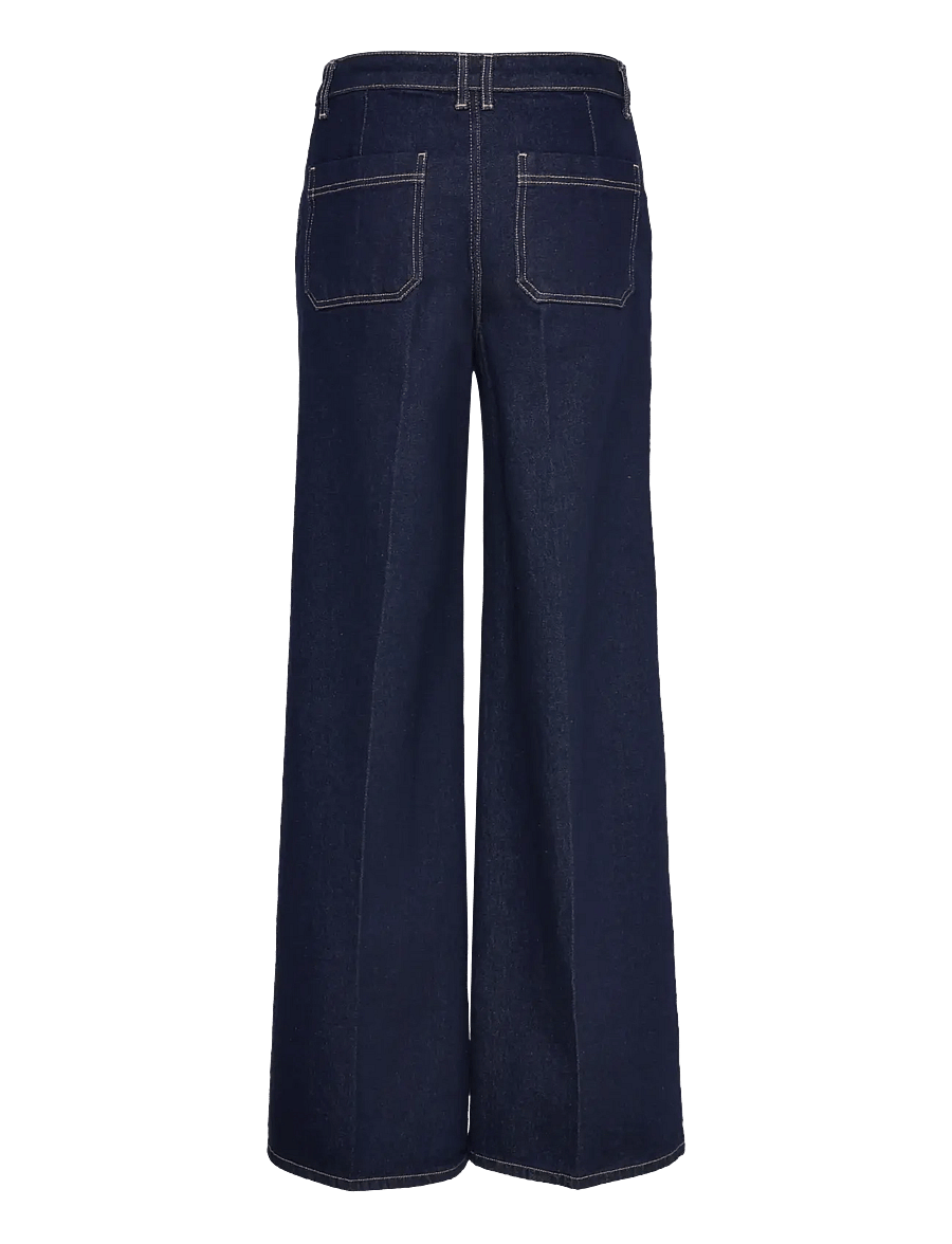 Mango - High-rise wide leg rinse-wash jeans - vida jeans - open blue - 2