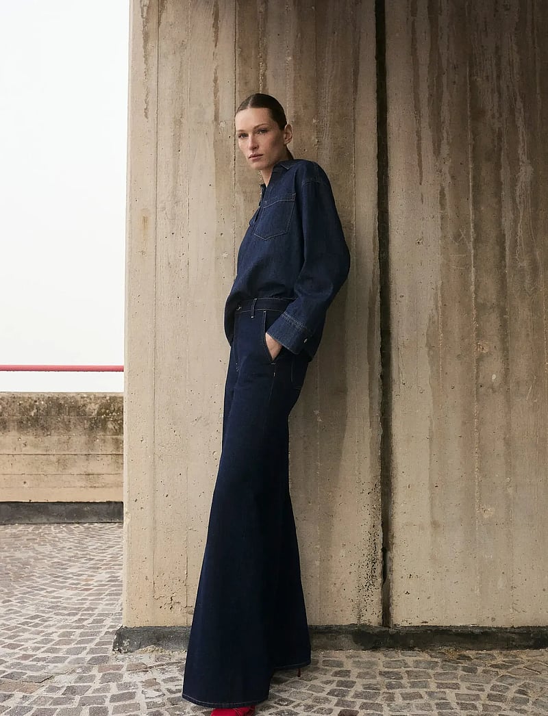 Mango - High-rise wide leg rinse-wash jeans - leveälahkeiset farkut - open blue - 0