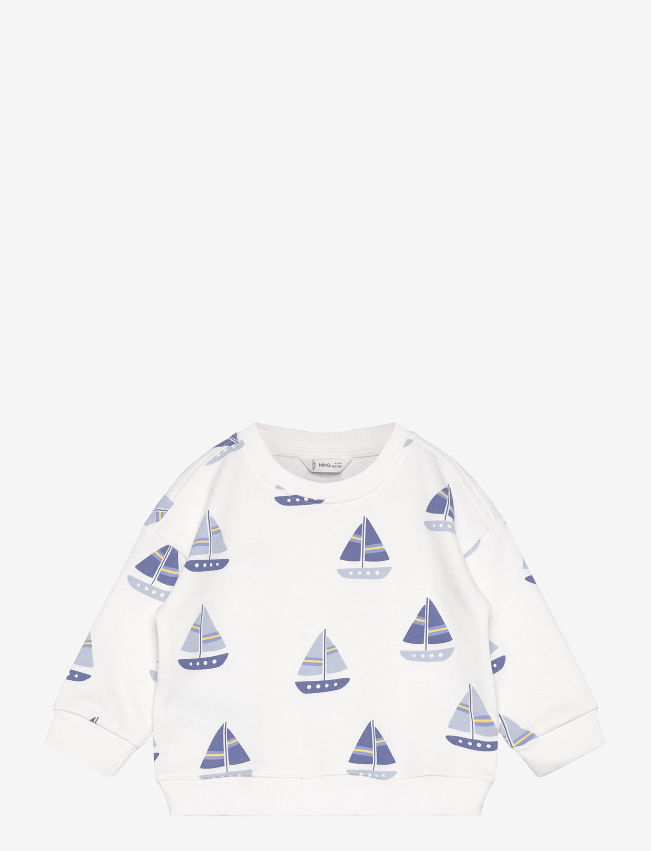 Mango - Printed cotton sweatshirt - natural white - 0