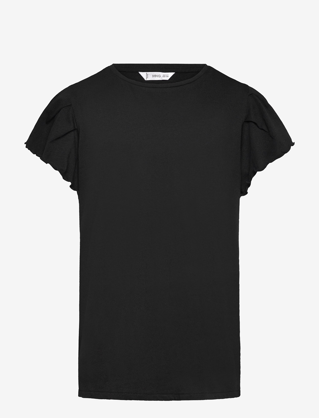 Mango - Short-sleeved ruffle t-shirt - kortærmede t-shirts - black - 0