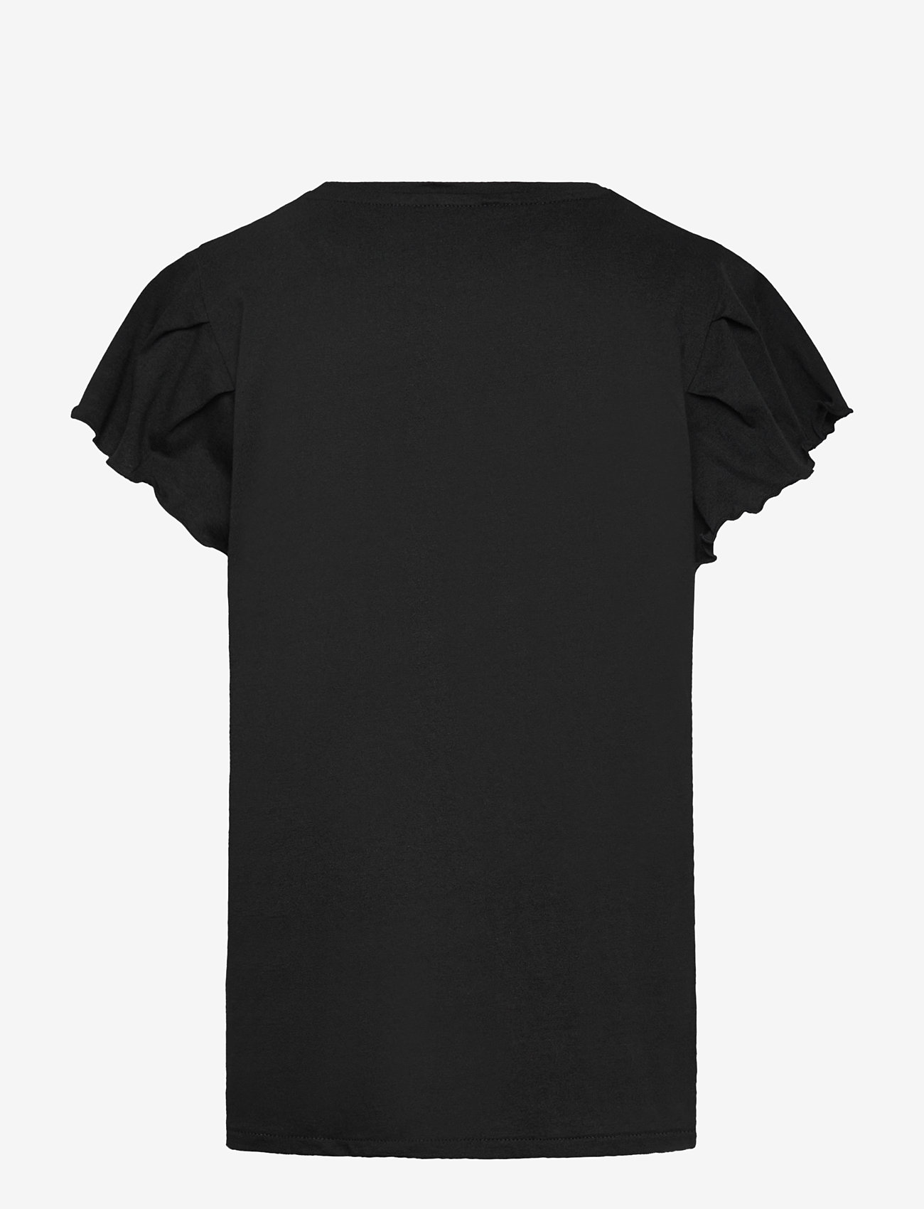 Mango - Short-sleeved ruffle t-shirt - kortærmede t-shirts - black - 1