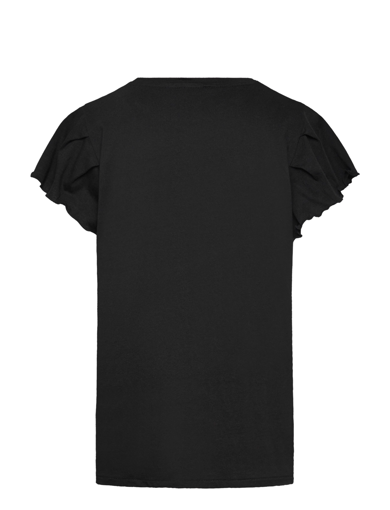 Mango - Short-sleeved ruffle t-shirt - kortærmede t-shirts - black - 1