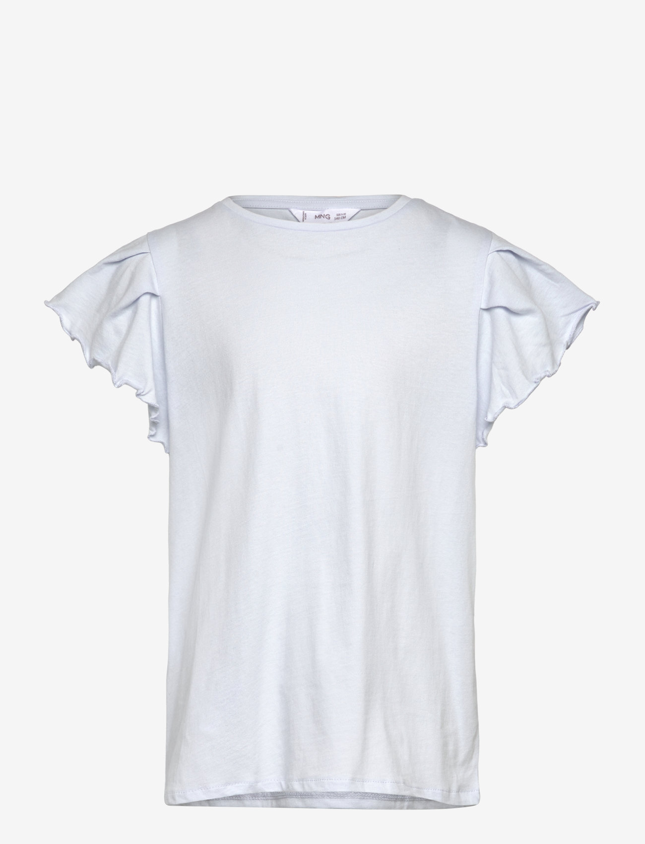 Mango - Short-sleeved ruffle t-shirt - efterårstøj - lt-pastel blue - 0