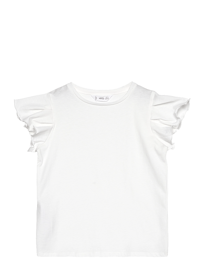 Mango - Short-sleeved ruffle t-shirt - kortærmede t-shirts - natural white - 0