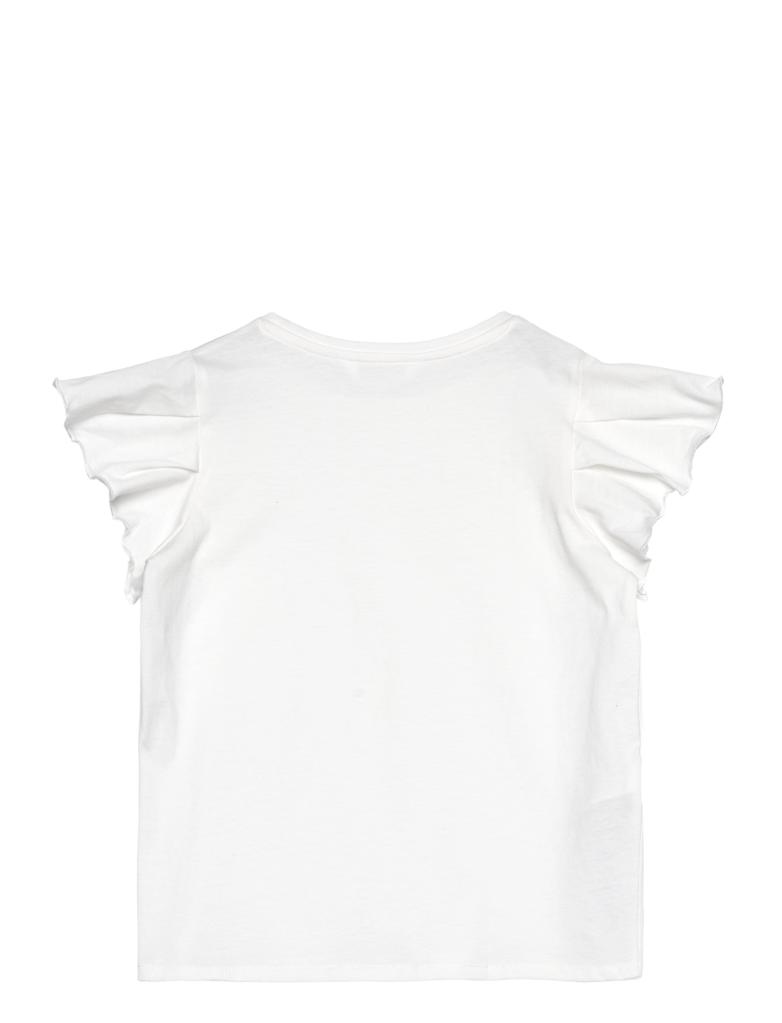 Mango - Short-sleeved ruffle t-shirt - t-shirts - natural white - 1