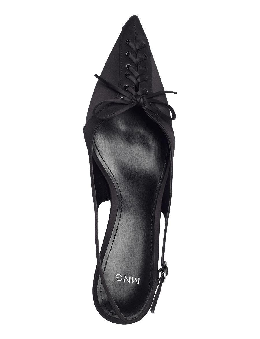 Mango - High-heeled shoes with pointed toe and bow - slingbacks mit absatz - black - 4