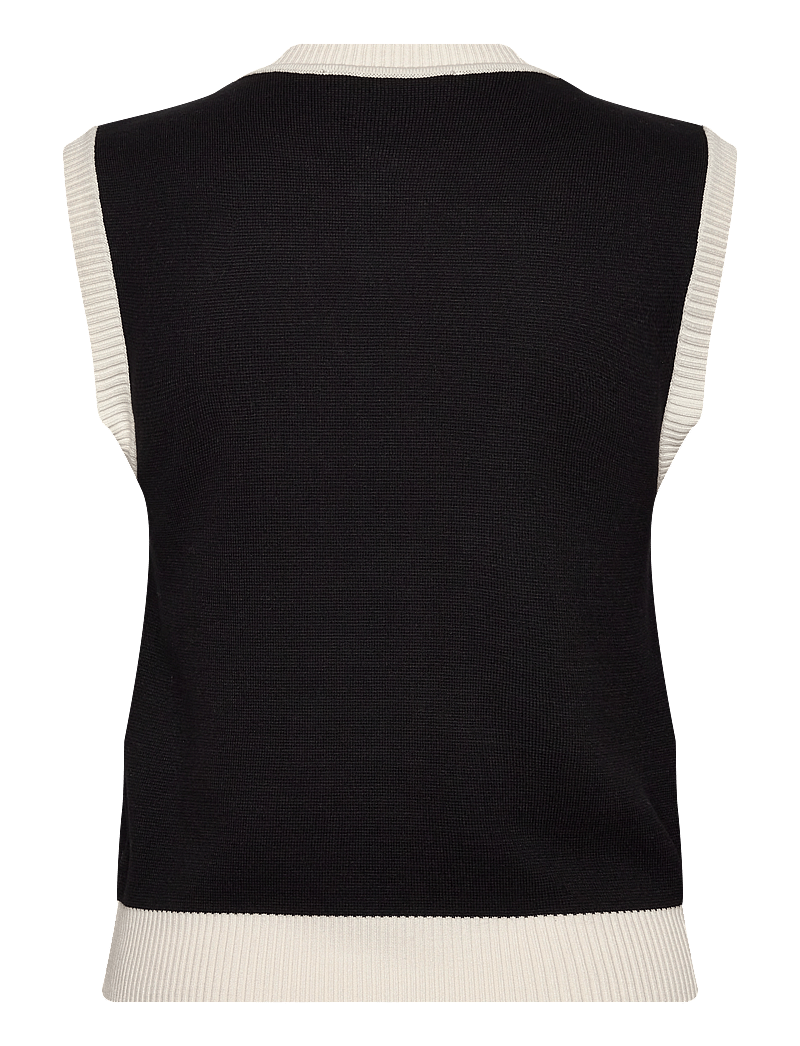 Mango - Knitted waistcoat with contrast piping - gestrickte westen - black - 2