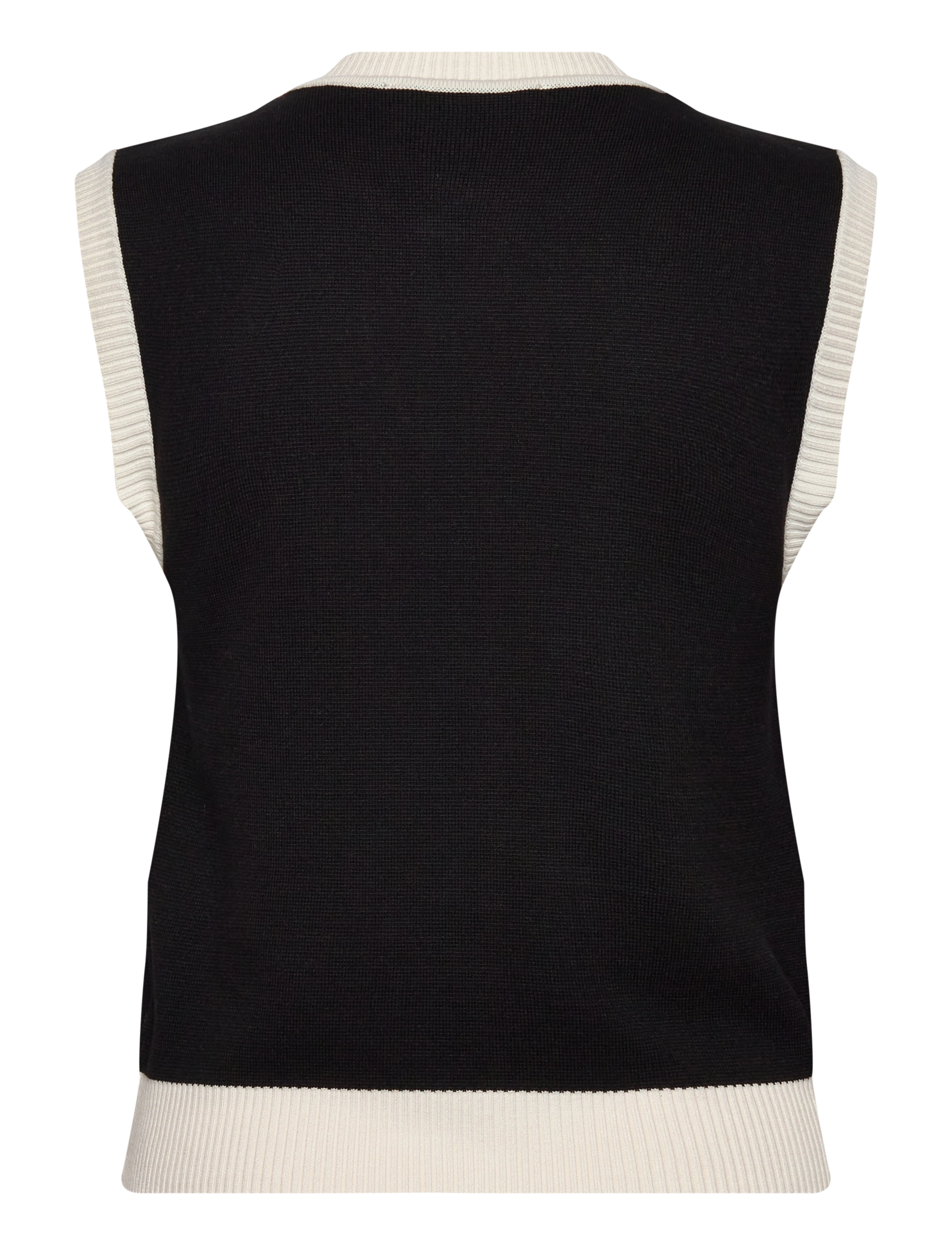 Mango - Knitted waistcoat with contrast piping - stickade västar - black - 2