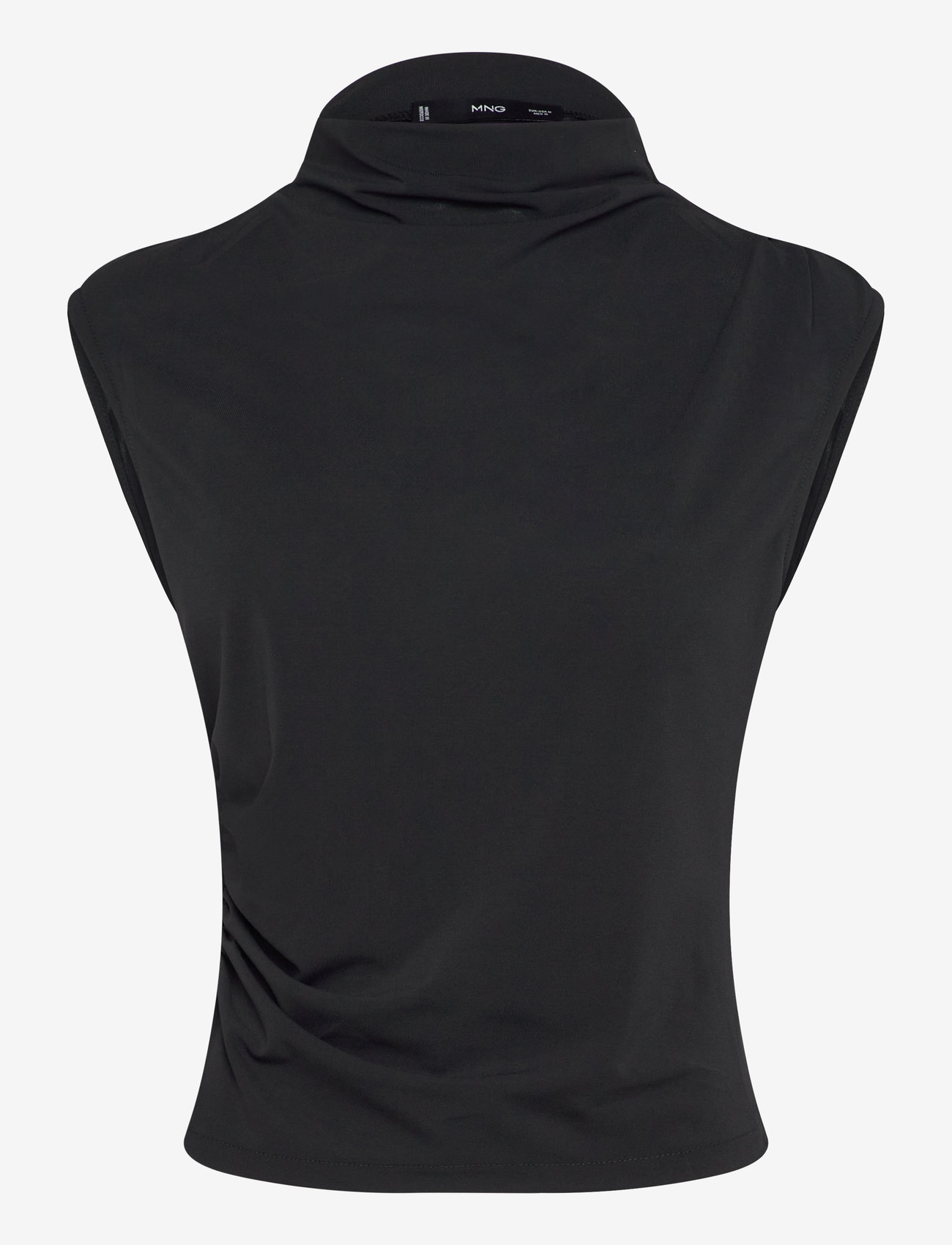 Mango - Fine-knit draped top - black - 1