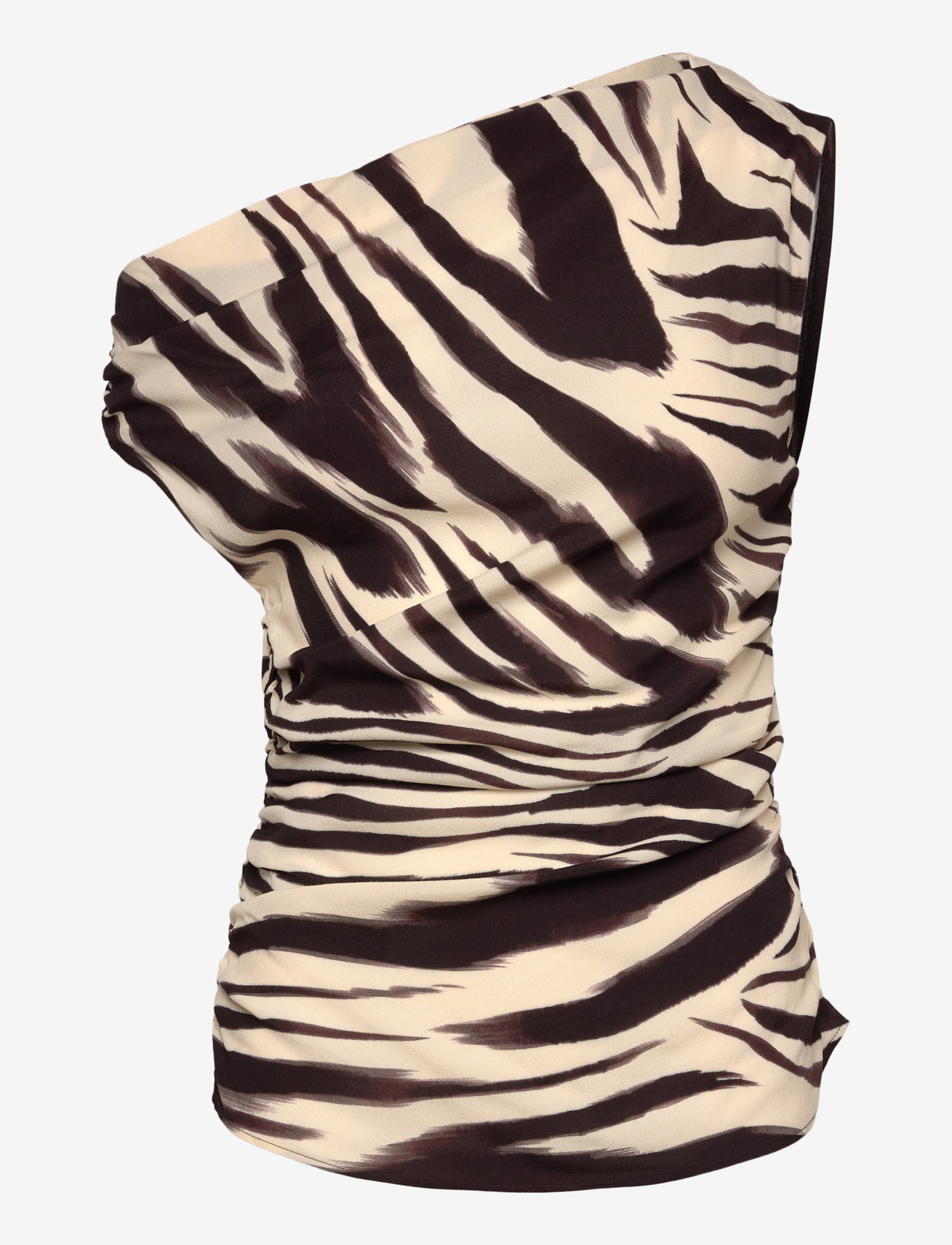 Mango - Zebra-print draped blouse - light beige - 0