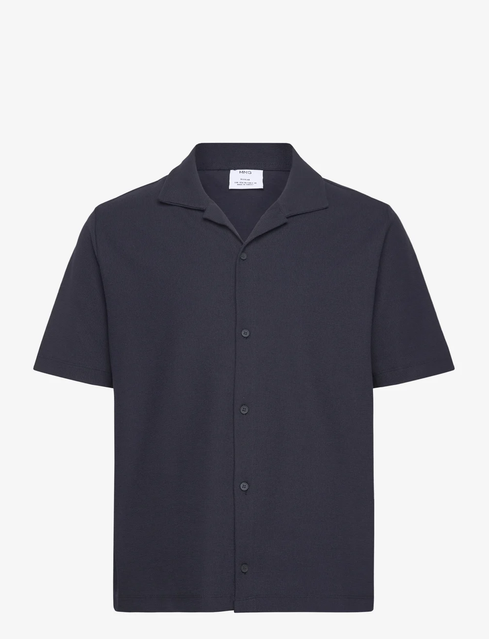 Mango - Structured knitted shirt - kurzärmlige hemden - navy - 0
